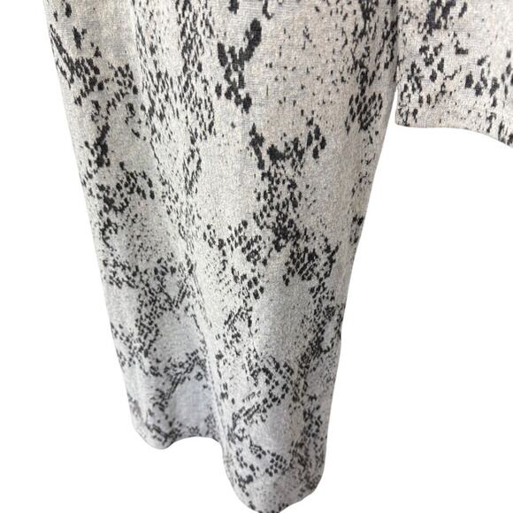 M&S Collection Snakeskin Long Sleeve Midi Sheath Knit Dress Beige Mock Neck sz 8 - Picture 8 of 16